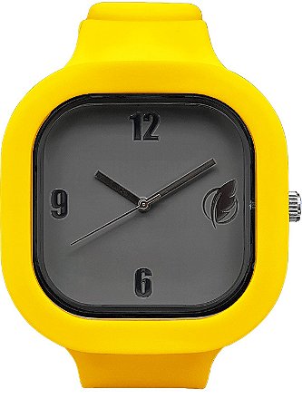 Relógio Cinza / Amarelo