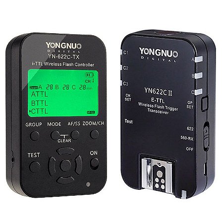 Kit Rádio Flash Yongnuo YN-622C TX + YN-622C II E-TTL (para Canon)