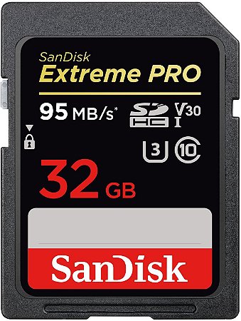 Cartão de Memória SanDisk 32GB UHS-I U3 Extreme Pro Classe 10 SDHC - 95mb/s