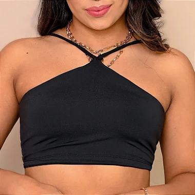 Cropped piramide - preto