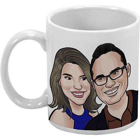 Caricatura em caneca (Casal)