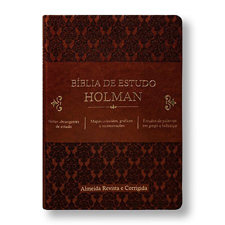 BÍBLIA DE ESTUDO HOLMAN  ARCO85BEH Luxo capa marrom