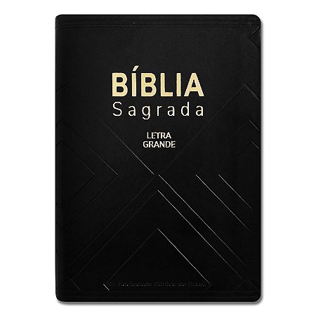 BÍBLIA NA045LG Letra grande capa luxo preta nobre - Edição de bolso