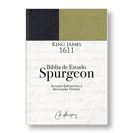 BÍBLIA DE ESTUDO SPURGEON BKJ 1611 FIEL semiluxo capa verde