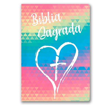 BÍBLIA NVI SLIM LETRA NORMAL CAPA SEMILUXO CORAÇÃO COLOR