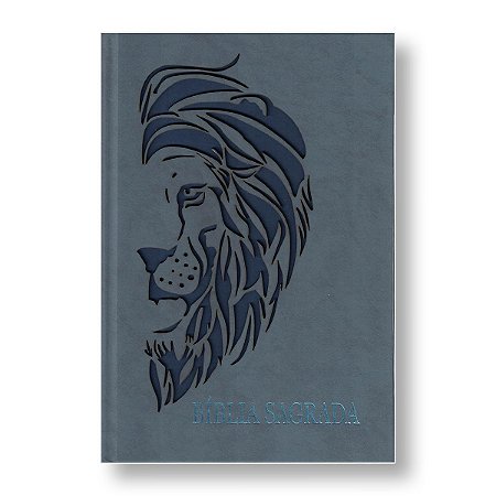 BÍBLIA NA063LGPFAZ KILTOPLAST  Letra grande capa leão vazado azul