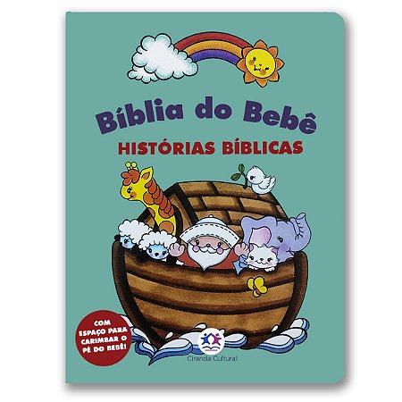BÍBLIA DO BEBÊ - HISTÓRIAS BÍBLICAS - página inicial em branco para o carimbo do pezinho do bebê