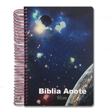 BÍBLIA ANOTE NVTSLIM Espiral Rosa Letra normal capa Universo