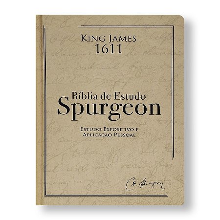 BÍBLIA DE ESTUDO SPURGEON BKJ1611 FIEL semiluxo capa bege