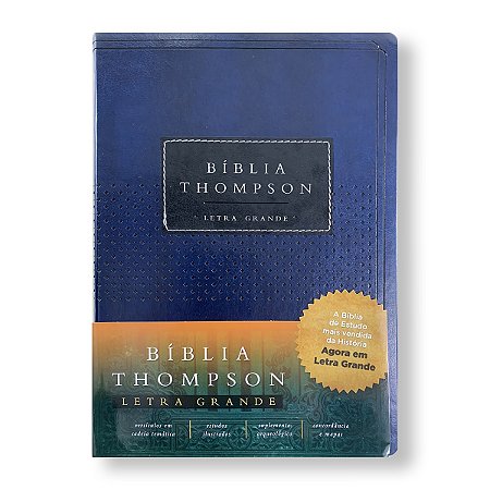 BÍBLIA THOMPSON Letra grande Luxo cp azul/ preta índice