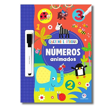 ESCREVA E APAGUE: NÚMEROS ANIMADOS - Grampeados - 19 x 16 cm