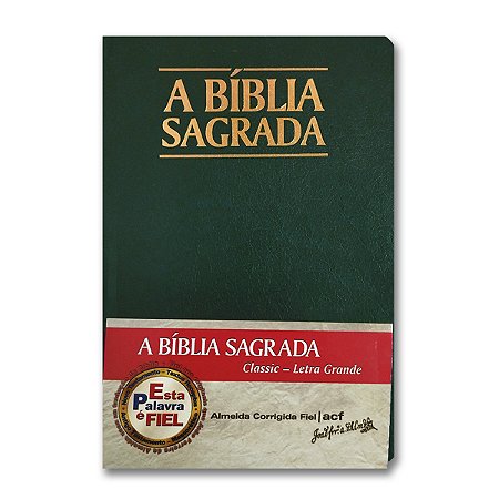 BÍBLIA ACF CLASSIC Semiluxo Letra grande capa verde