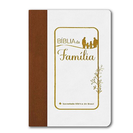 BÍBLIA RA065BF2 FAMÍLIA Letra normal CAPA BRANCO/MARROM PEROLADO