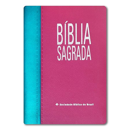 BÍBLIA RA065TILGI Letra gigante CAPA LUXO AZUL TURQUESA PINK ÍNDICE