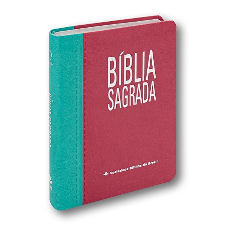 BÍBLIA RA065TILGI Letra gigante CAPA AZUL TURQUESA/PINK COM ÍNDICE