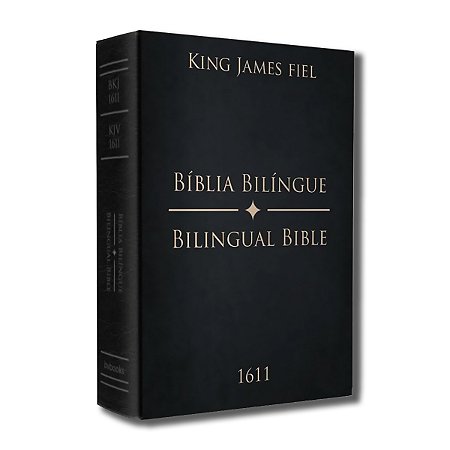 BÍBLIA BKJ FIEL 1611 BILÍNGUE PORTUGUÊS-INGLÊS - Letra normal CAPA PRETA