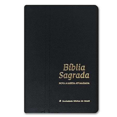 BÍBLIA NA069LGI Letra gigante capa luxo preta couro legítimo