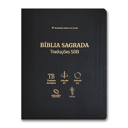 BÍBLIA TRADUÇÕES SBB TB RC RA NA NTLH Letra normal CAPA LUXO PRETA