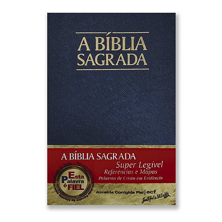 BÍBLIA ACF Letra SUPERLEGÍVEL C/ REFERÊNCIAS CAPA PU LUXO AZUL