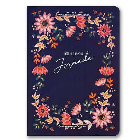 BÍBLIA NA81JRSLIM JORNADA SLIM Letra maior SEMILUXO FLORAL AZUL