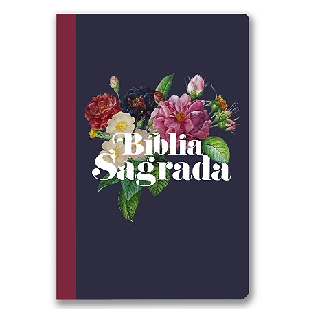 BÍBLIA NVI Letra grande CAPA ESPECIAL FLORAL VINHO palavras de Jesus em vermelho