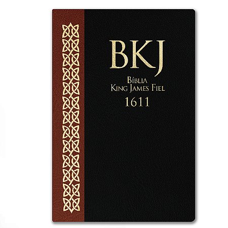 BÍBLIA BKJ FIEL 1611 Letra normal Ultrafarma Slim luxo preta/ marrom