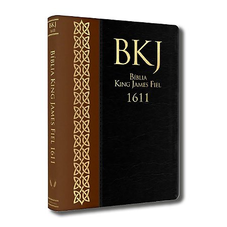 BÍBLIA BKJ FIEL 1611 Letra normal Ultrafarma Slim luxo preta/ marrom
