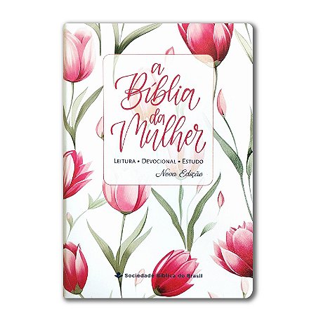 BÍBLIA DA MULHER NA065NBEM Letra normal capa couro sintético TULIPA VERMELHA