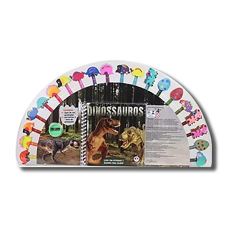 BORRACHAS DIVERTIDAS: DINOSSAUROS Ficção / Animais - Livro com atividades e desenhos para colorir