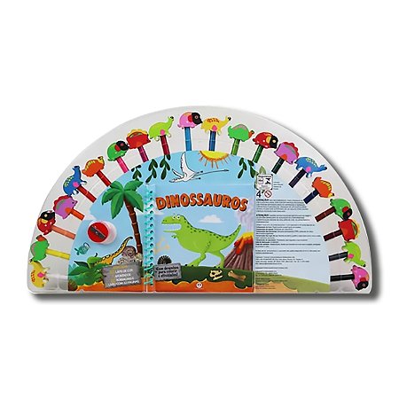 BORRACHAS DIVERTIDAS: DINOSSAUROS Não Ficção Infantil - Livro com atividades e desenhos para colorir