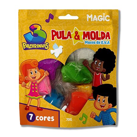 MASSA PULA E MOLDA 7 CORES SORTIDAS - 3 PALAVRINHAS