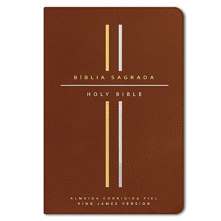BÍBLIA BILÍNGUE ACF/KJV Letra normal Leitura perfeita PORTUGUÊS/INGLÊS LUXO MARROM