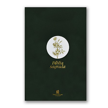 BÍBLIA SLIM NVI Letra grande CAPA DURA TECIDO VERDE FLOR MINIMALISTA