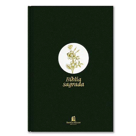 BÍBLIA SLIM NVI Letra grande CAPA DURA TECIDO VERDE FLOR MINIMALISTA