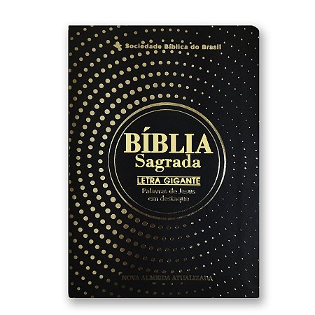 BÍBLIA NA045LGILV Letra gigante CAPA LUXO PRETA - palavas de Jesus em vermelho