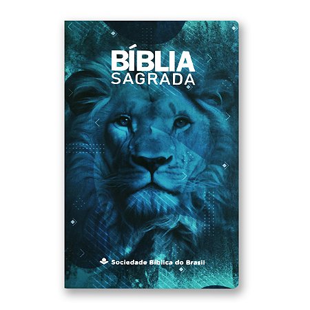 BÍBLIA NA011 Letra normal CAPA SEMIFLEXÍVEL LEÃO AZUL EDIÇÃO BOLSO