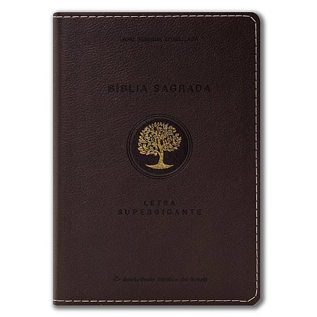 BÍBLIA NA065LSGIL Letra supergigante CAPA LUXO ASTON VINHO ÁRVORE