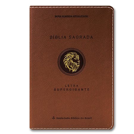 BÍBLIA NA065LSGIL Letra supergigante CAPA LUXO ASTON MARROM LEÃO