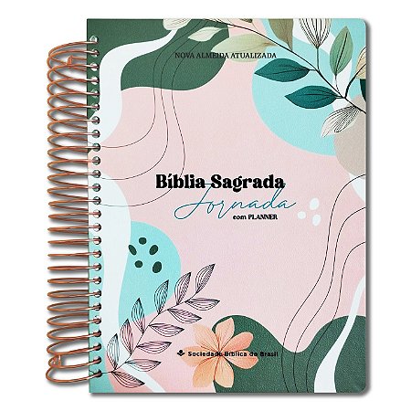 BÍBLIA NA83JR SLIM JORNADA margens para anotações Letra normal CAPA DURA ESPIRAL PRIMAVERA