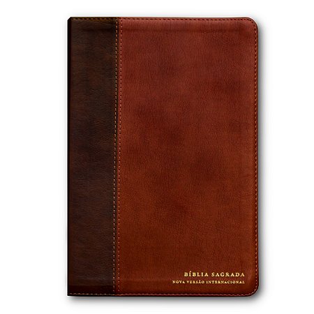 BÍBLIA NVI ESPAÇO ANOTAÇÕES Letra grande CAPA LUXO MARROM COM CANTONEIRAS