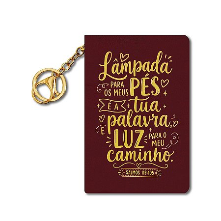 BÍBLIA NVT CHAVEIRO Letra normal CAPA DURA VERMELHA - Lâmpada para os meus pés é a tua palavra, e luz para o meu caminho - Salmos 119:105