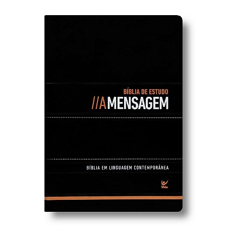 BÍBLIA DE ESTUDO A MENSAGEM Letra normal CAPA LUXO PRETA