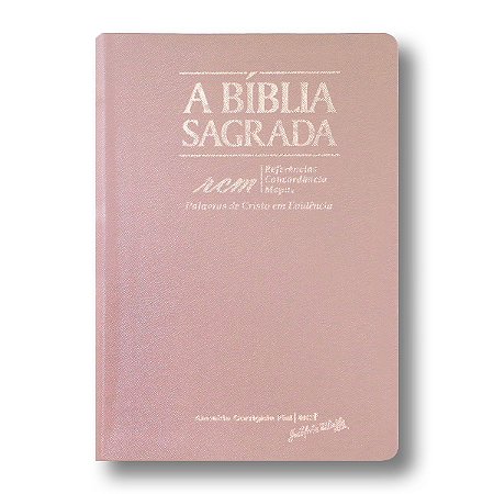 BÍBLIA ACF RCM Letra gigante/ Luxo/ ouro rosa ref concordância e mapas/ palavras de Jesus em vermelho