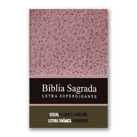 BÍBLIA NA085TILSG Letra supergigante CP LUXO ROSA CLARO COM FAIXA MARROM ÍNDICE