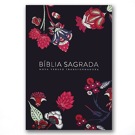 BÍBLIA NVT LETRA NORMAL - INDIAN FLOWERS - AZUL MARINHO