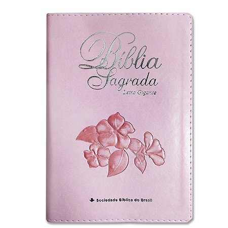 BÍBLIA RATILGI Letra Gigante capa luxo rosa nobre índice