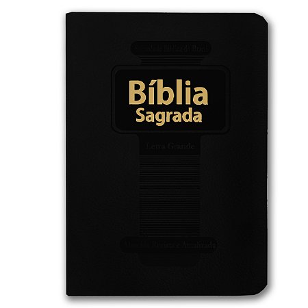 BÍBLIA RA045LG Letra grande capa luxo preta edição de bolso