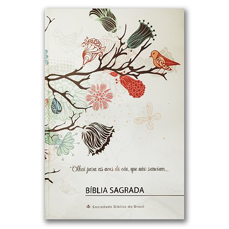 BÍBLIA ARC63M PÁSSARO CAPA DURA ILUSTRADA BEIRA LARANJA