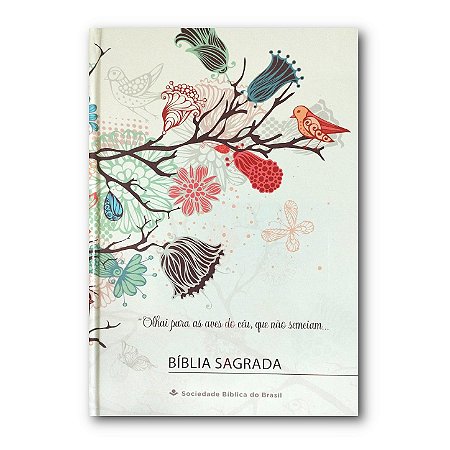 BÍBLIA ARC63M PÁSSARO CAPA DURA ILUSTRADA BEIRA LARANJA