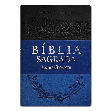 BÍBLIA RA065LGI Letra gigante capa luxo cinza/azul/azul escuro índice